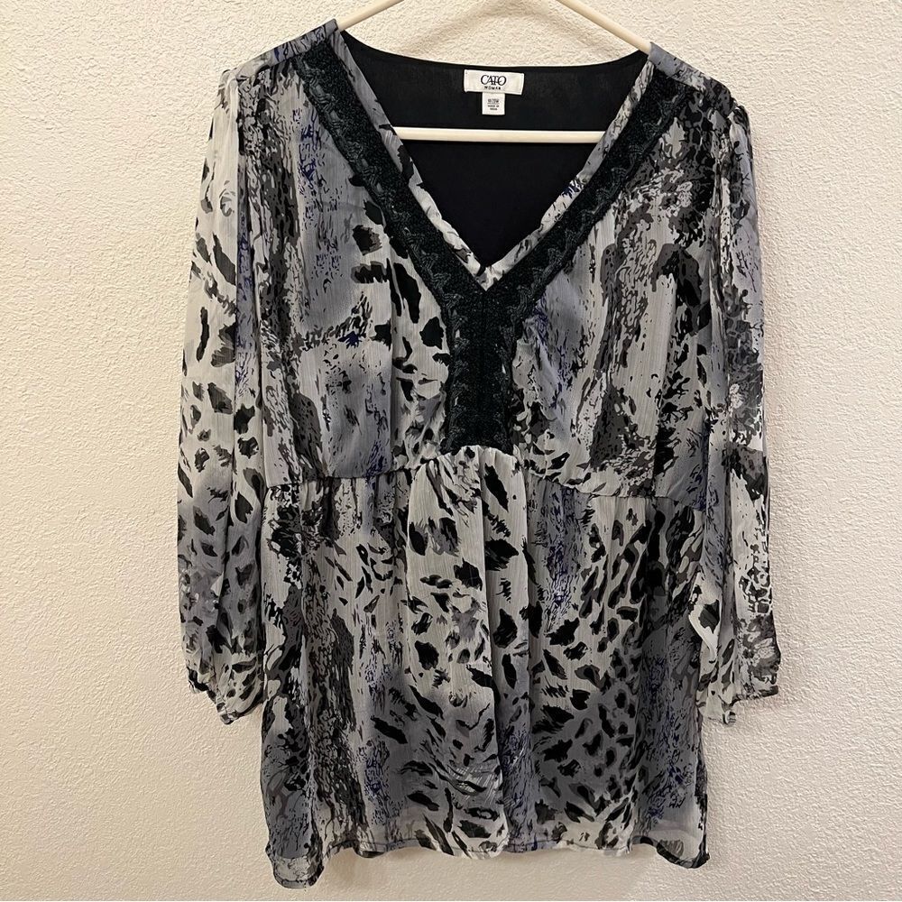 Cato Long Sleeve V-Neck Lined Top Size 18/20W